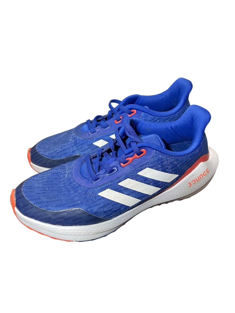 adidas Men Blue Running Sneakers with White Stripes and Orange Accents - Picture 2 of 5